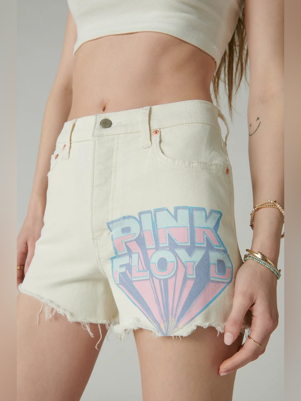 Lucky Brand Pink Floyd High Rise Mom Short
